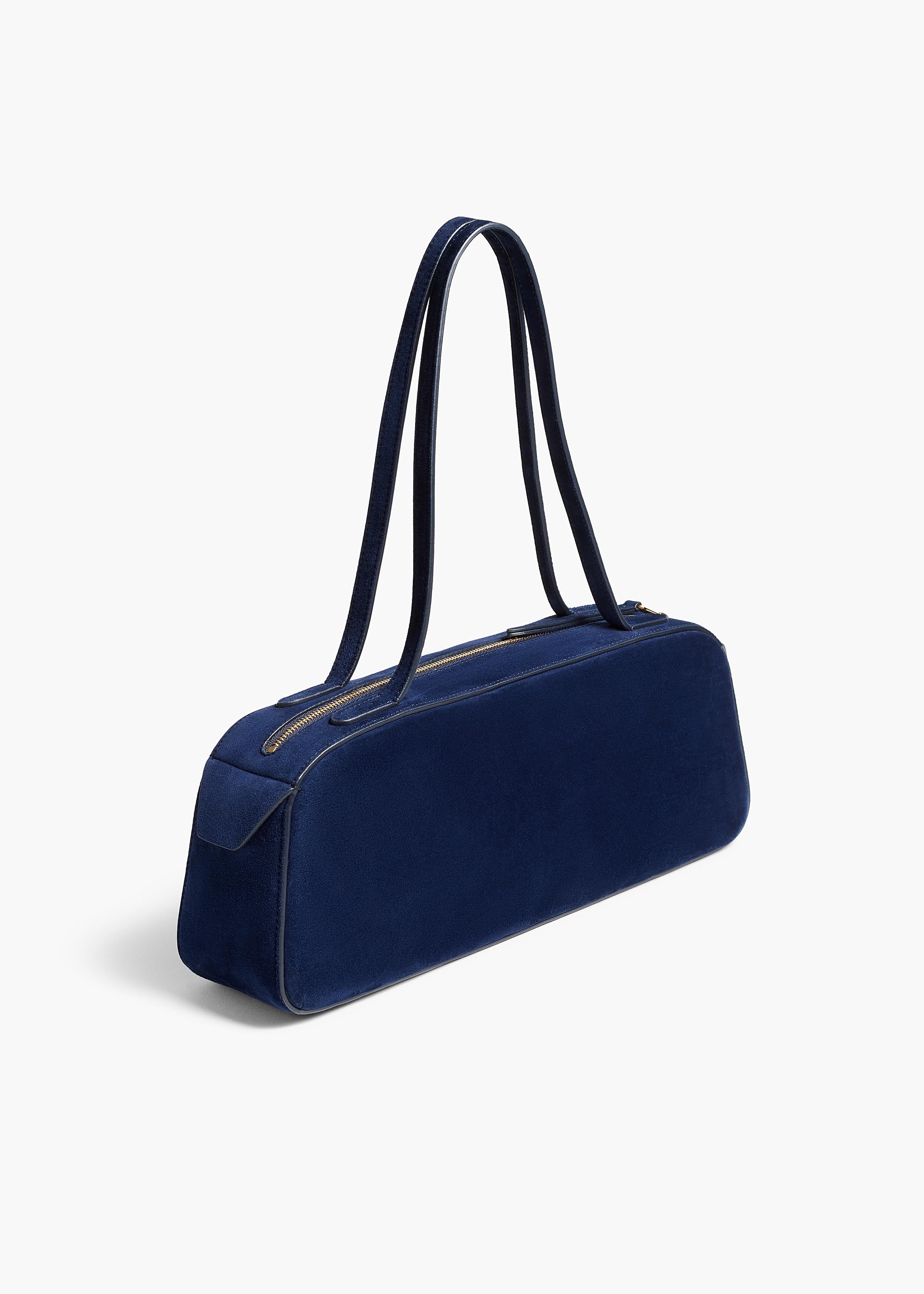 Simona Shoulder Bag in Midnight Suede BACK VIEW