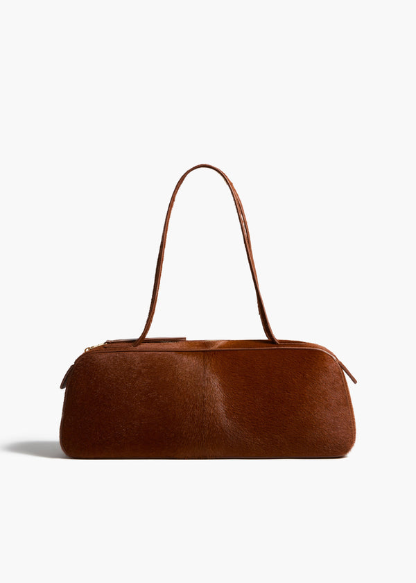 Simona Shoulder Bag in Rust Haircalf FRONT VIEW