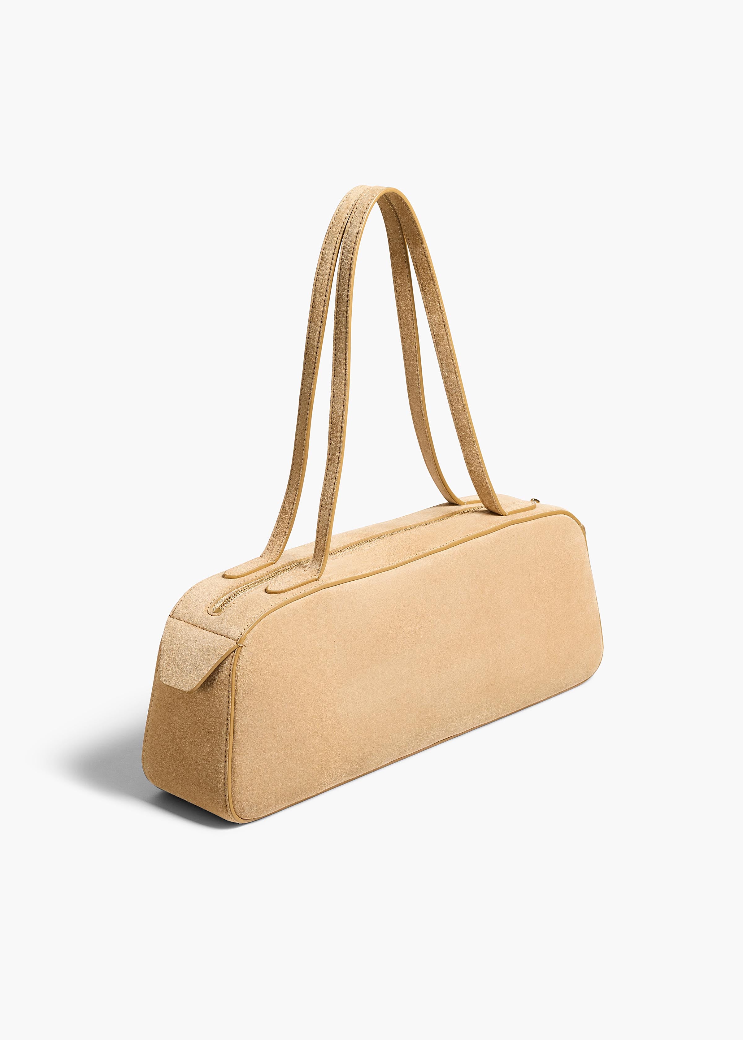 Simona Shoulder Bag in Wheat Suede BACK VIEW