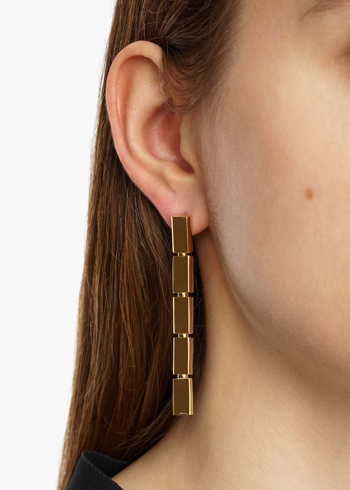 STAPLE DROP EARRING GOLD GOLD 10260 008 917 E