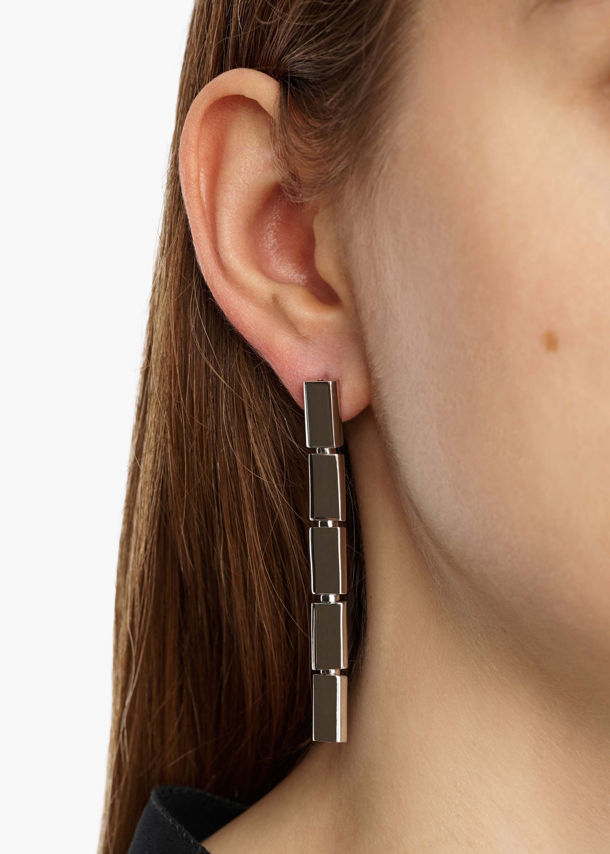 STAPLE DROP EARRING SILVER SILVER 10261 009 126 E