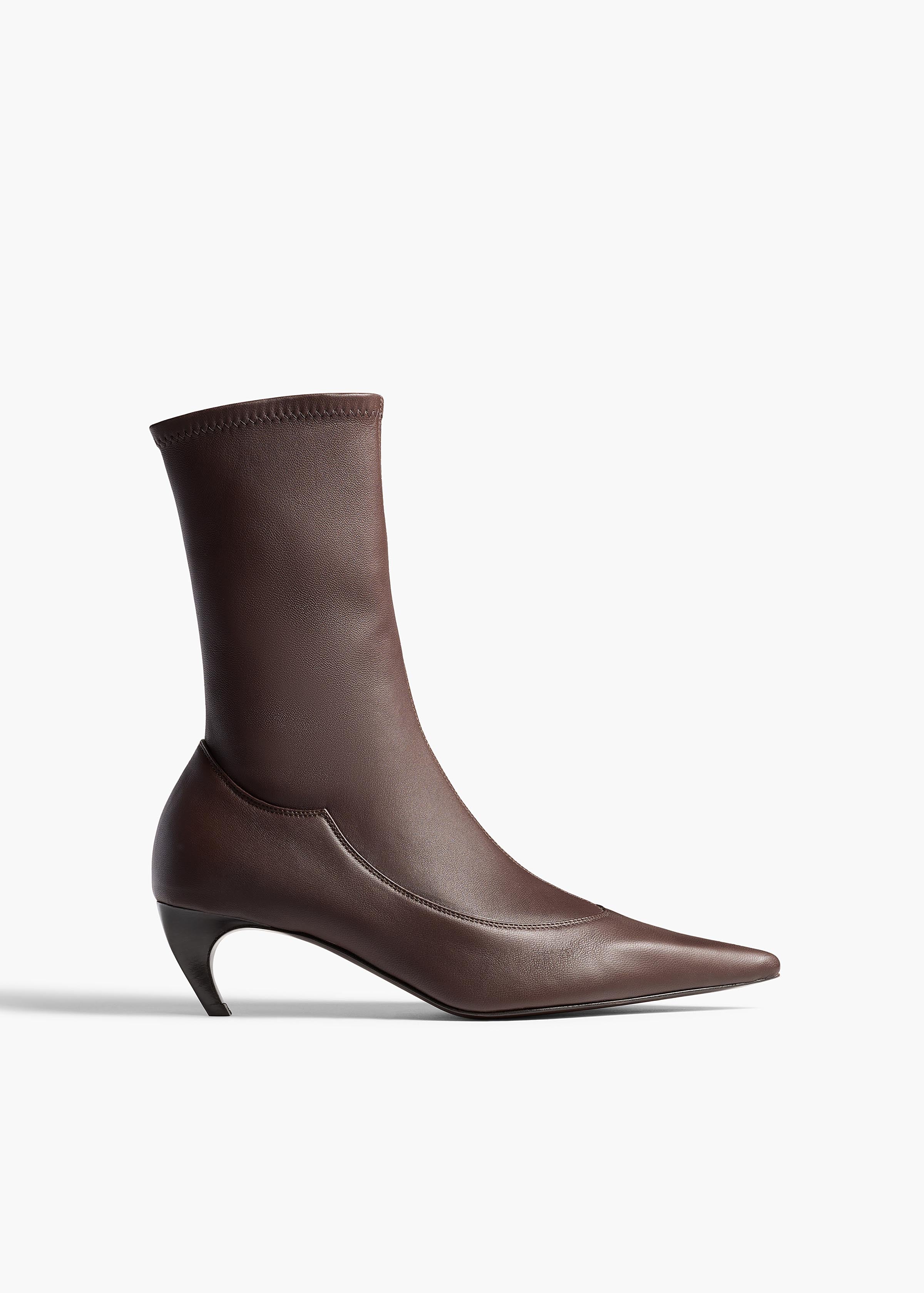 KHAITE - Valerie Mid-Calf Boot in Chocolate
