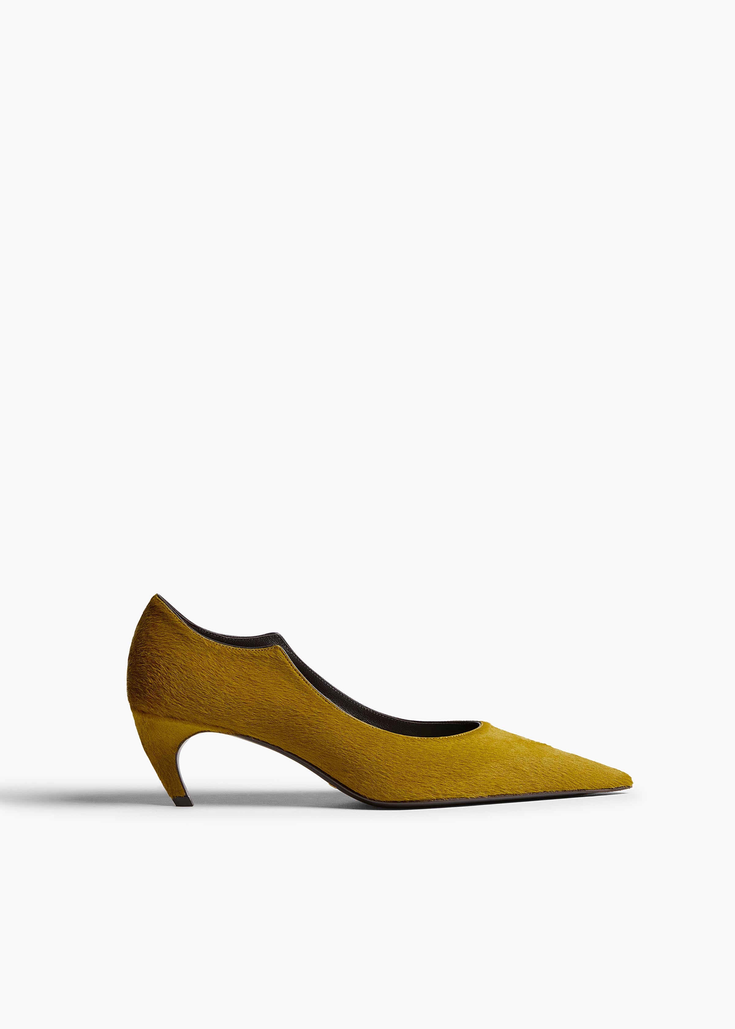 KHAITE - Valerie Low Pump in Golden Olive Haircalf