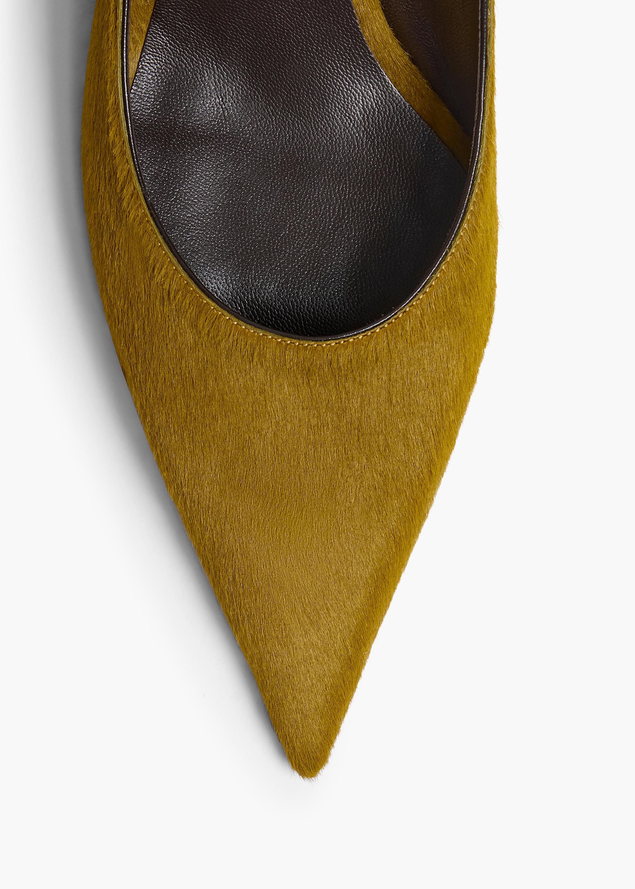 KHAITE - Valerie Low Pump in Golden Olive Haircalf