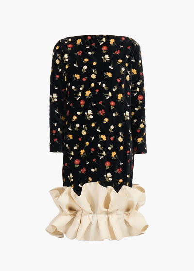 Valetta Dress in Black Multi