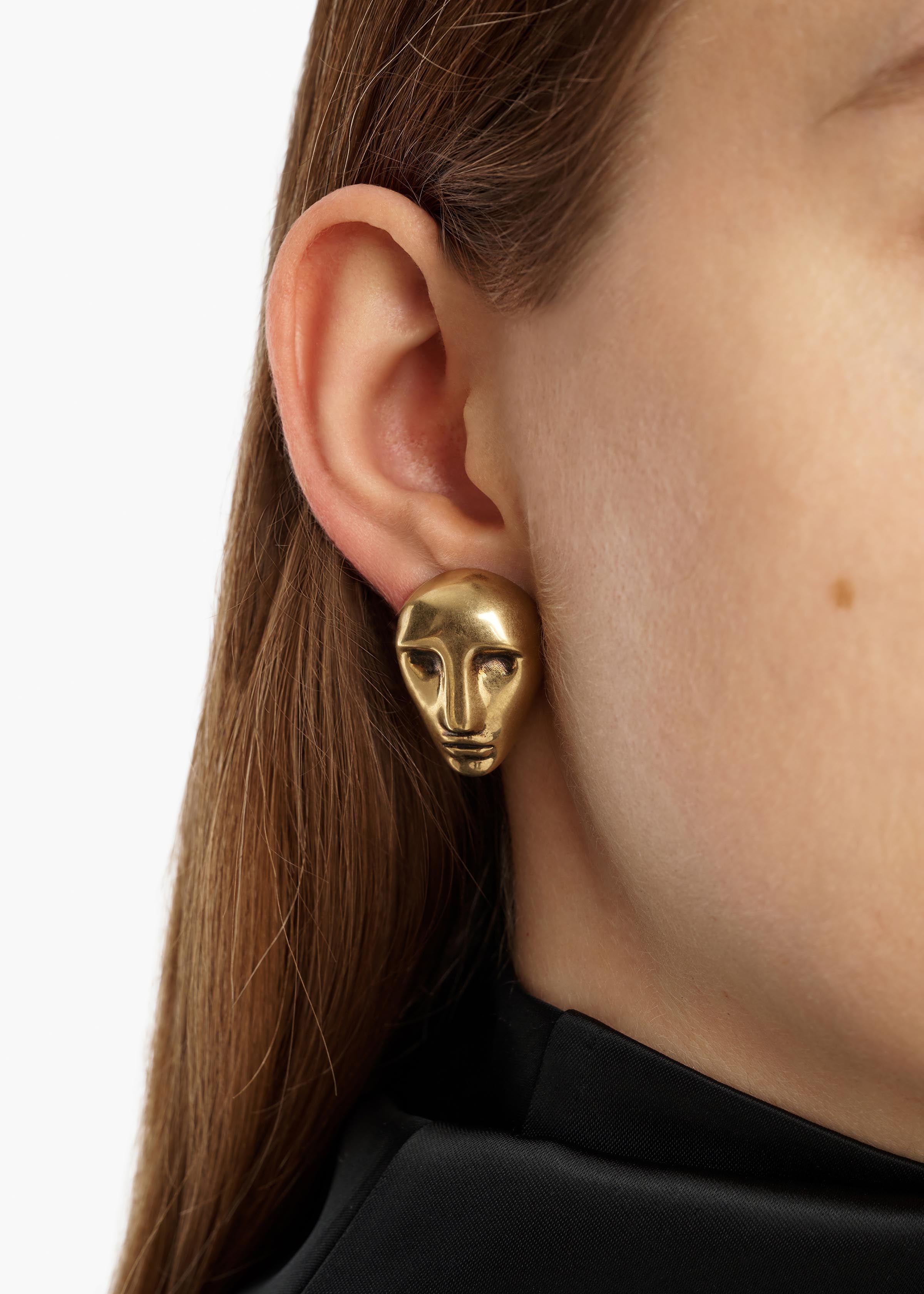 VISAGE EARRINGS ANTIQUE GOLD ANTIQUE GOLD 10235 006 440 E
