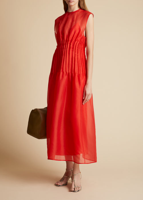 The Wes Dress in Fire Red