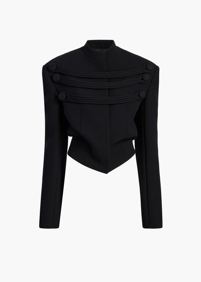 York Jacket with Cord Embroidery in Black