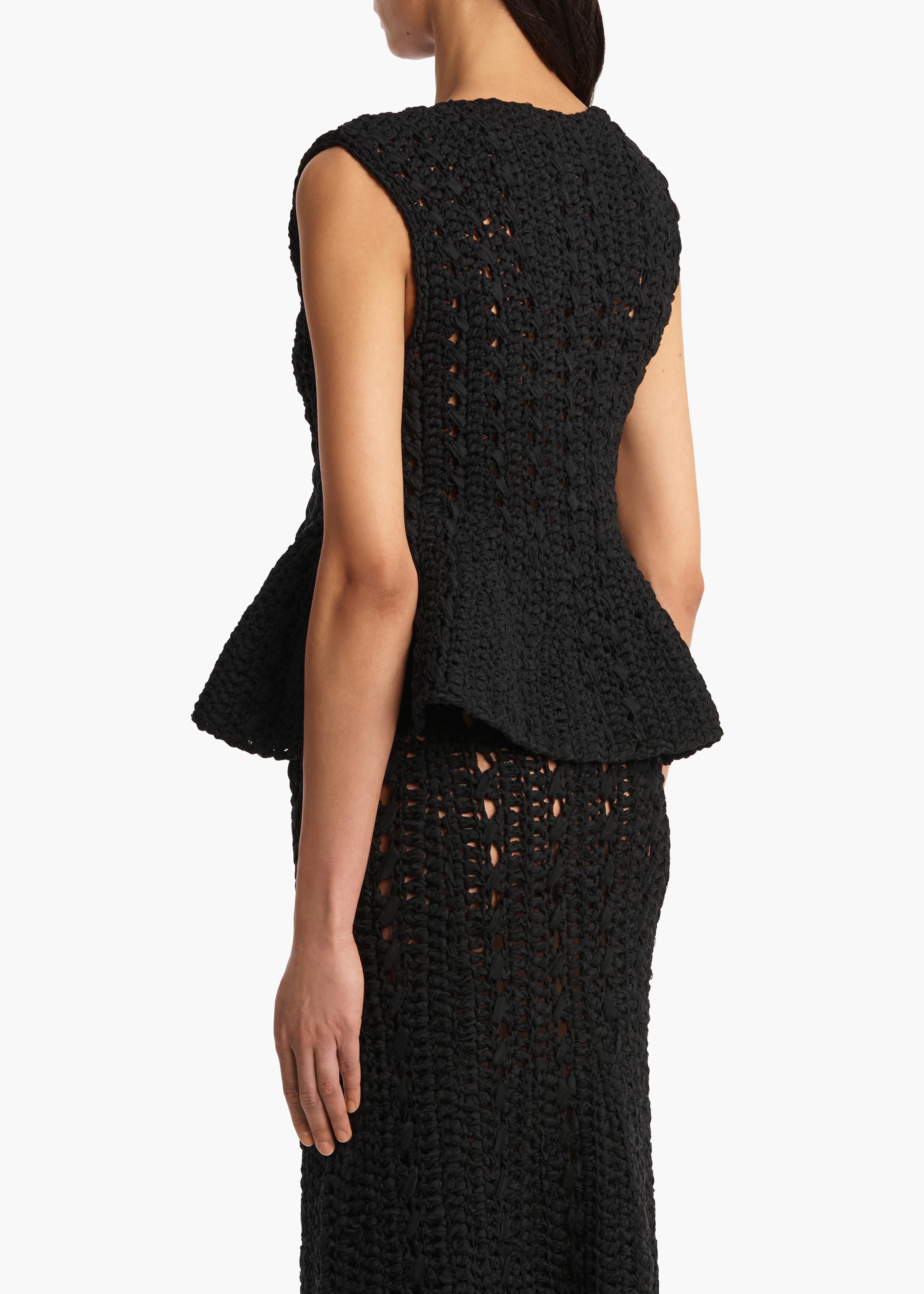 Yuka Top in Black BACK VIEW