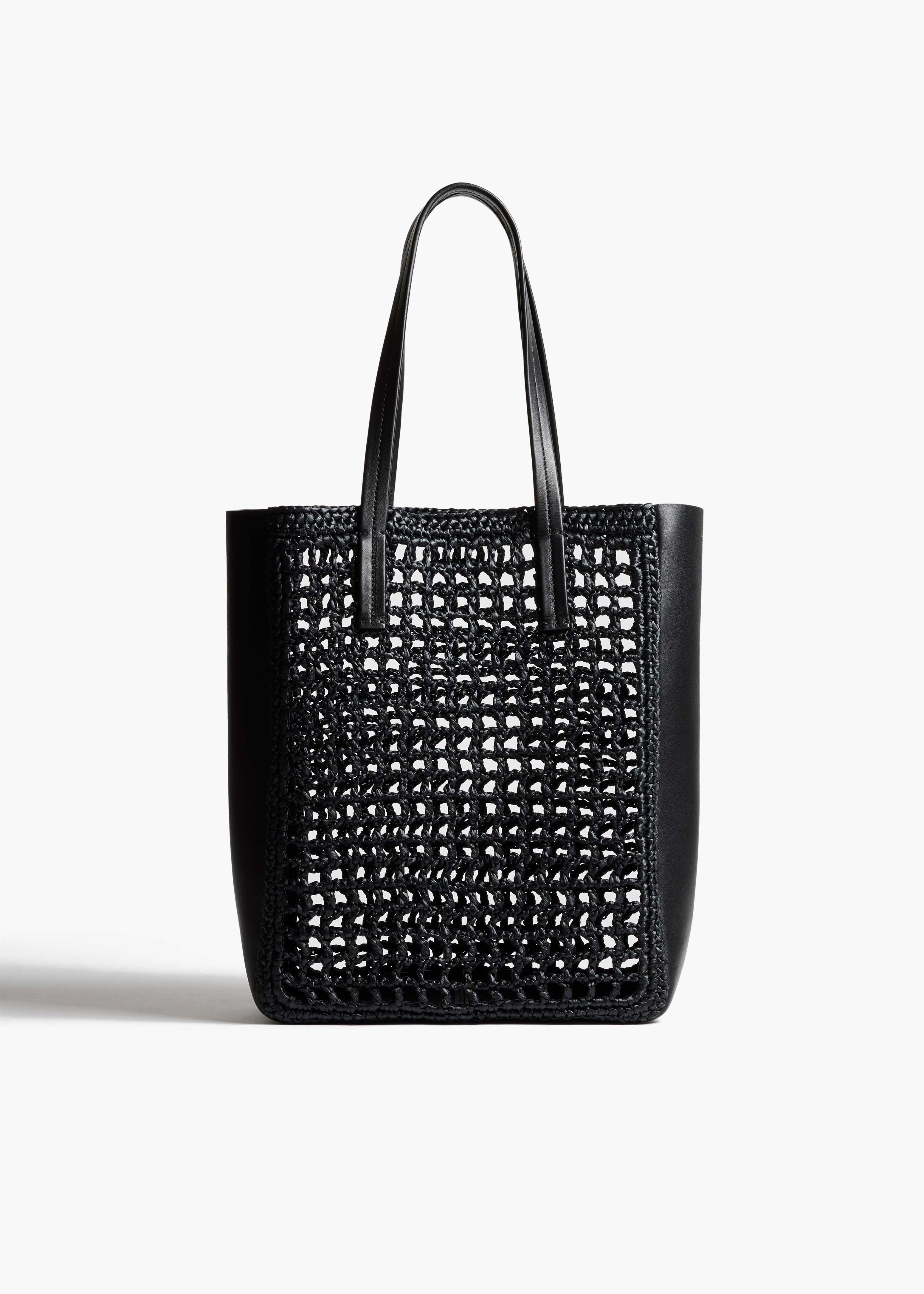 Zoe Patchwork Raffia Tote Bag