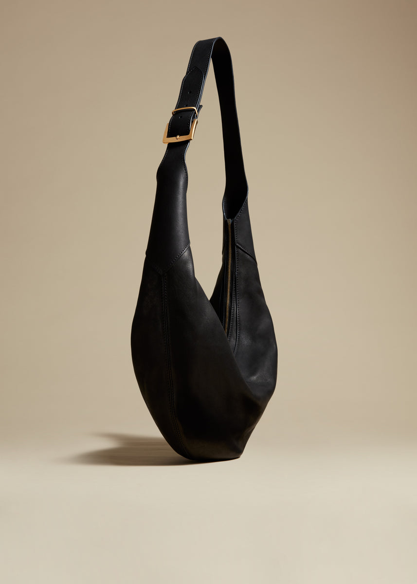 BLACK LEATHER HOBO bag, Black Handbag for Women, Black Handbag for
