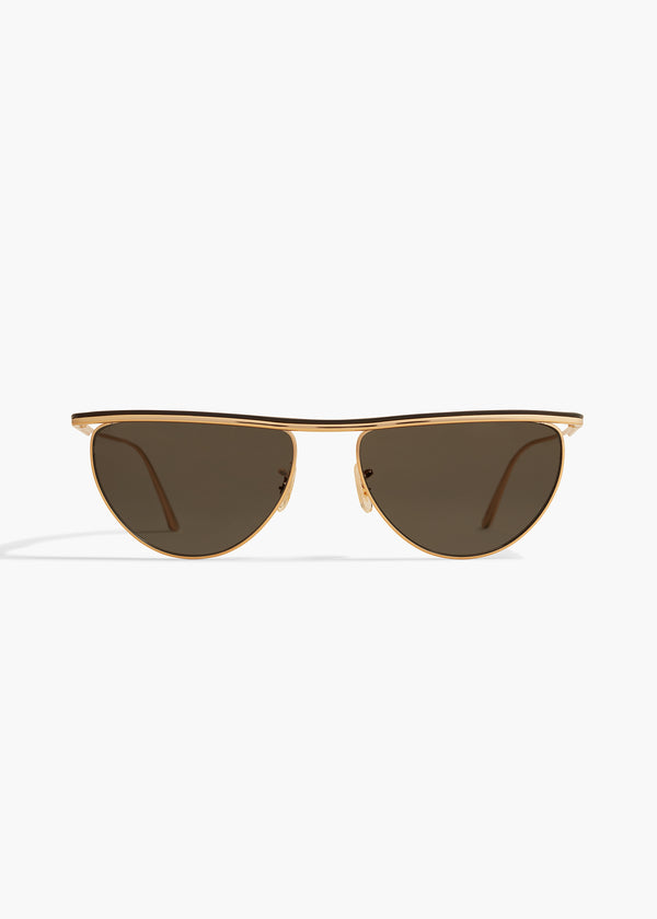 KHAITE x Oliver Peoples 1984C in Gold and Grey Front View