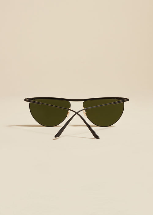 The KHAITE x Oliver Peoples 1984C in Matte Black and Vibrant Green