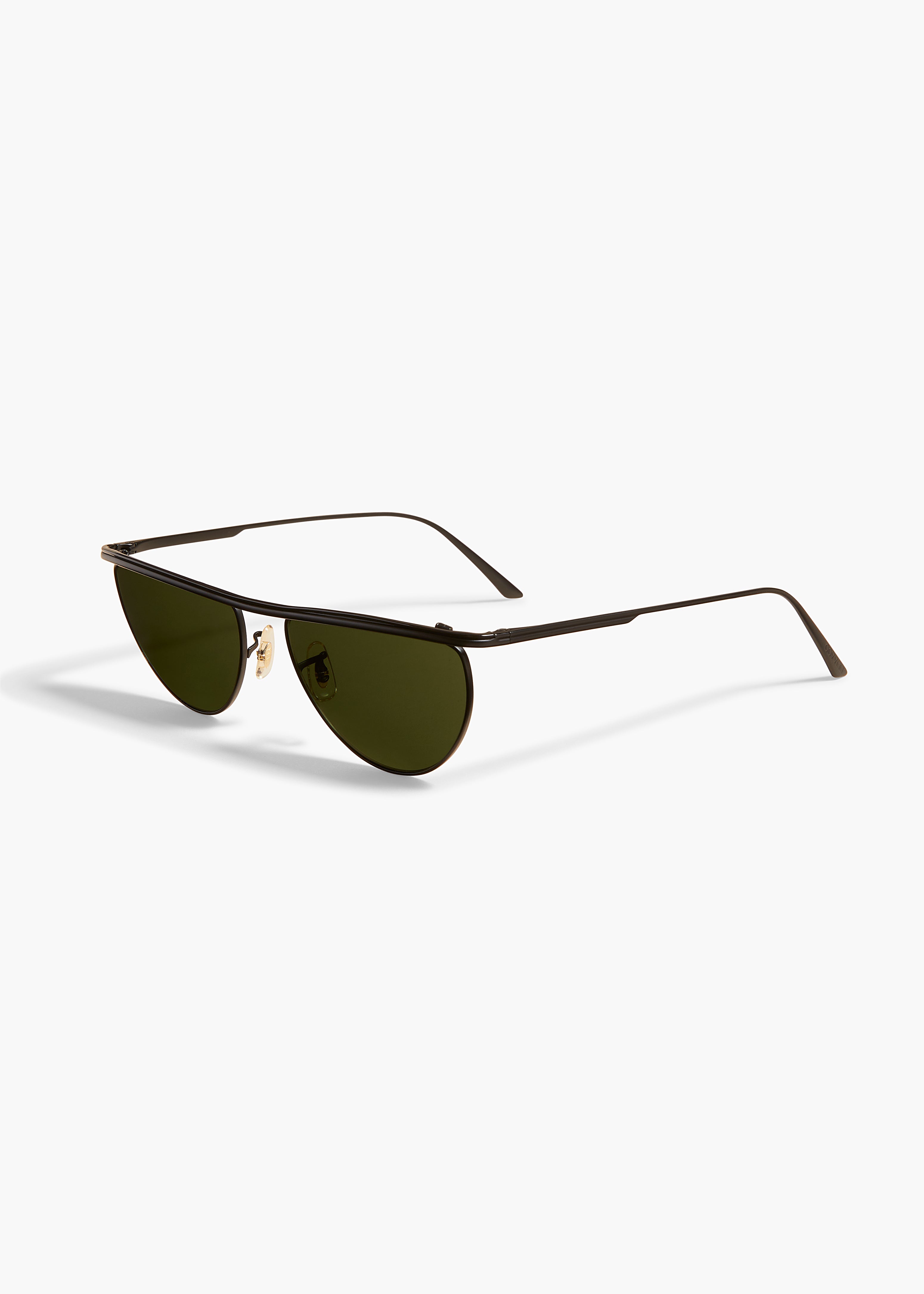 KHAITE x Oliver Peoples 1984C in Matte Black and Vibrant Green Side View