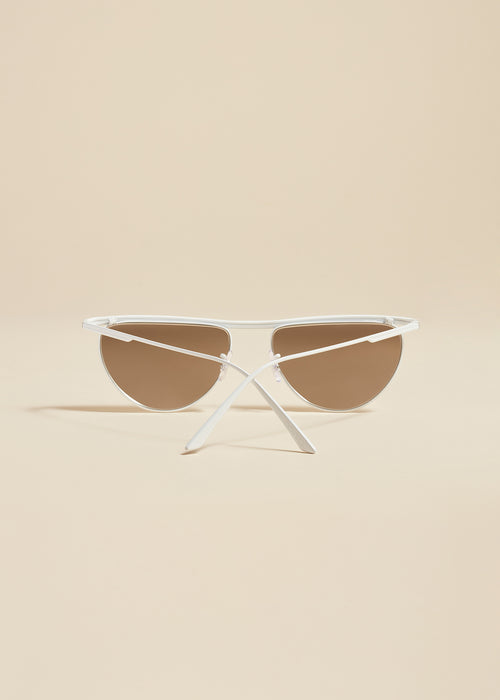 The KHAITE x Oliver Peoples 1984C in White and Silver Mirror
