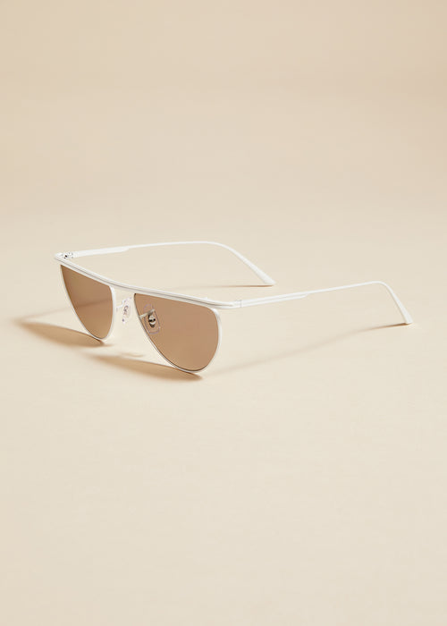 The KHAITE x Oliver Peoples 1984C in White and Silver Mirror