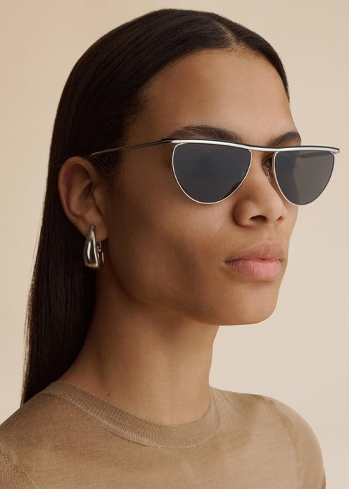 The KHAITE x Oliver Peoples 1984C in Silver and Grey