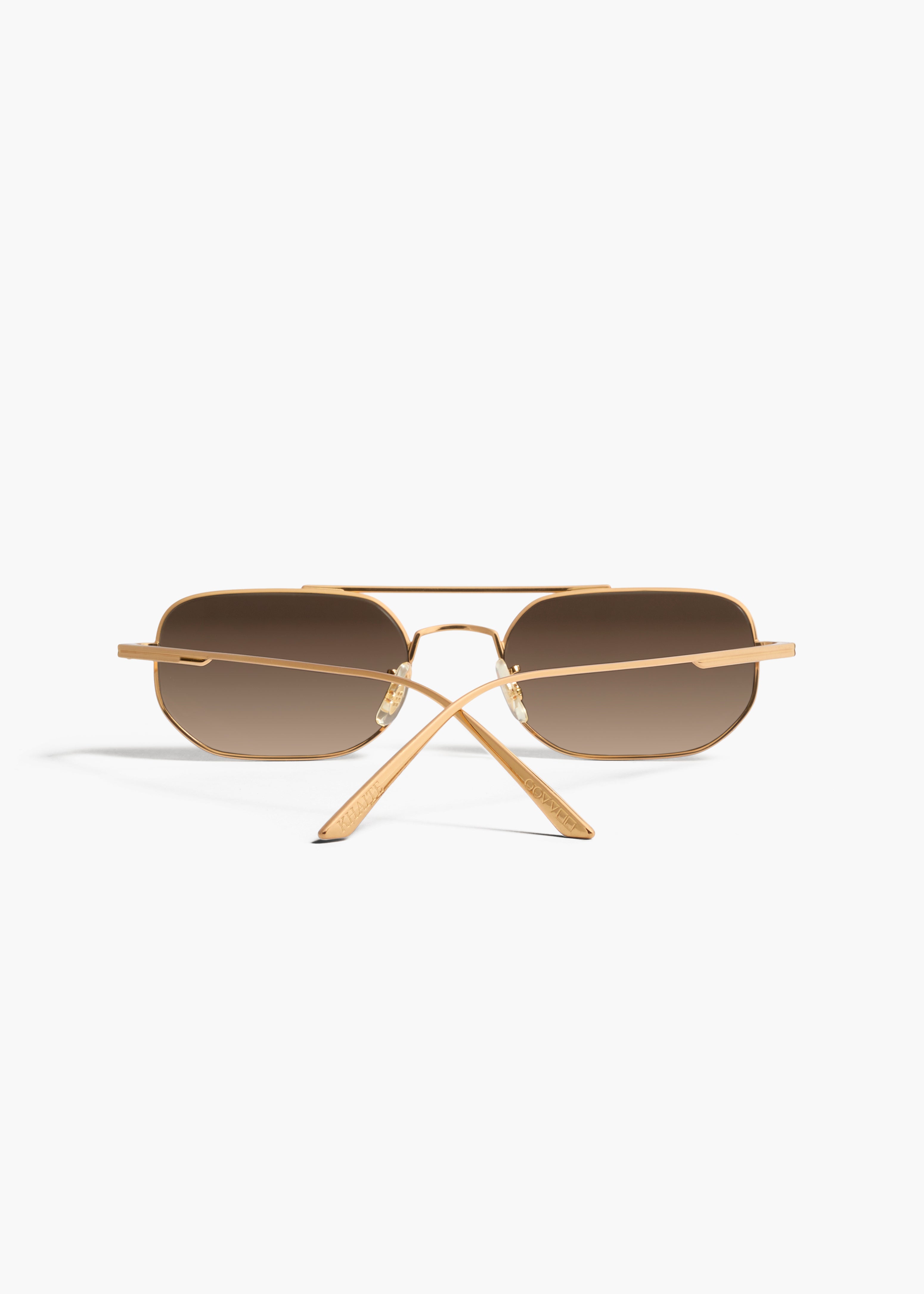 KHAITE x Oliver Peoples 1989C in Gold and Dark Brown BACK VIEW