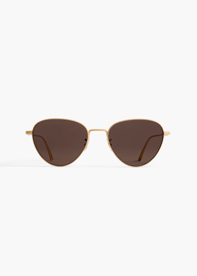 KHAITE x Oliver Peoples 1991C in Gold and Brown FRONT VIEW