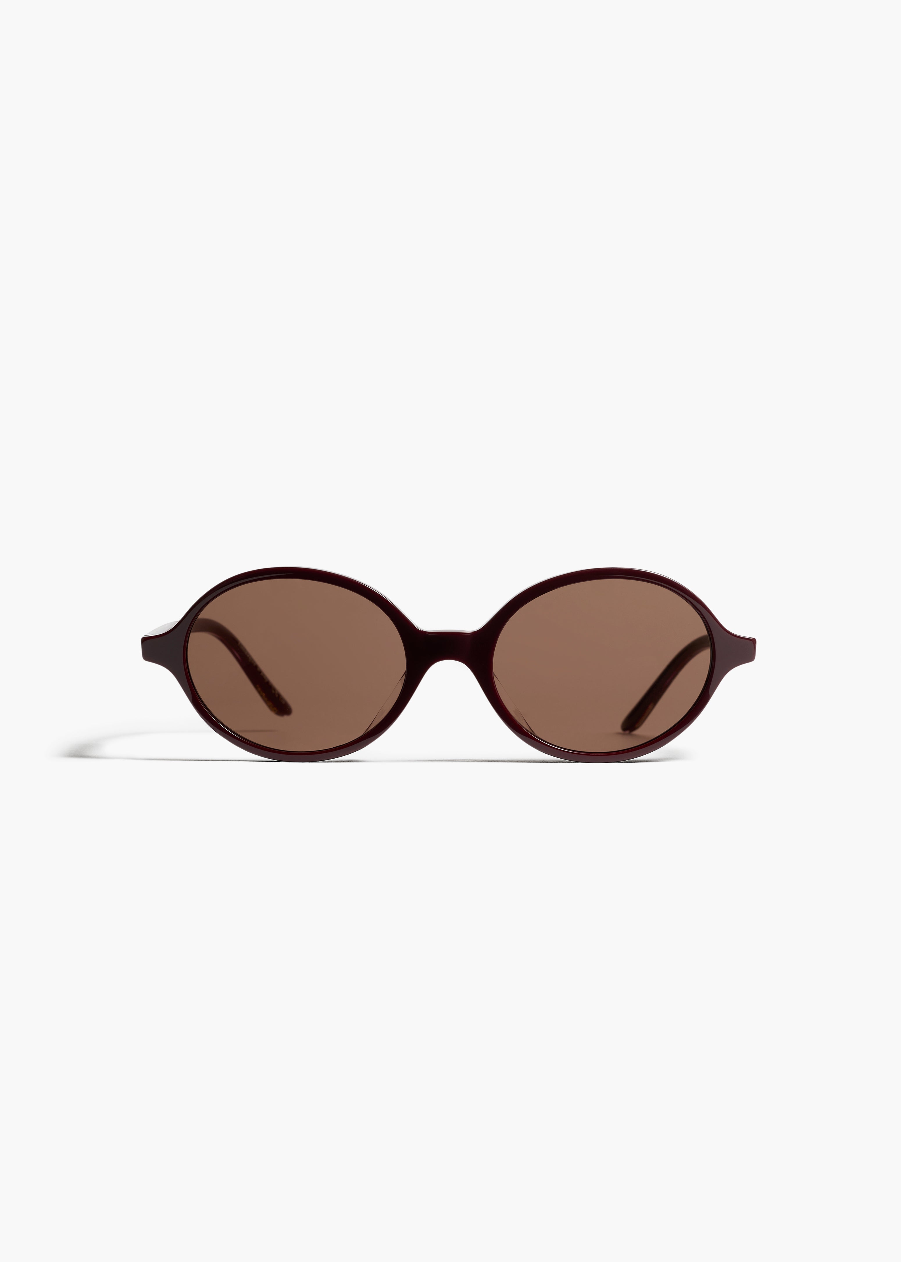 KHAITE x Oliver Peoples 2000C in Burgundy and Brown FRONT VIEW