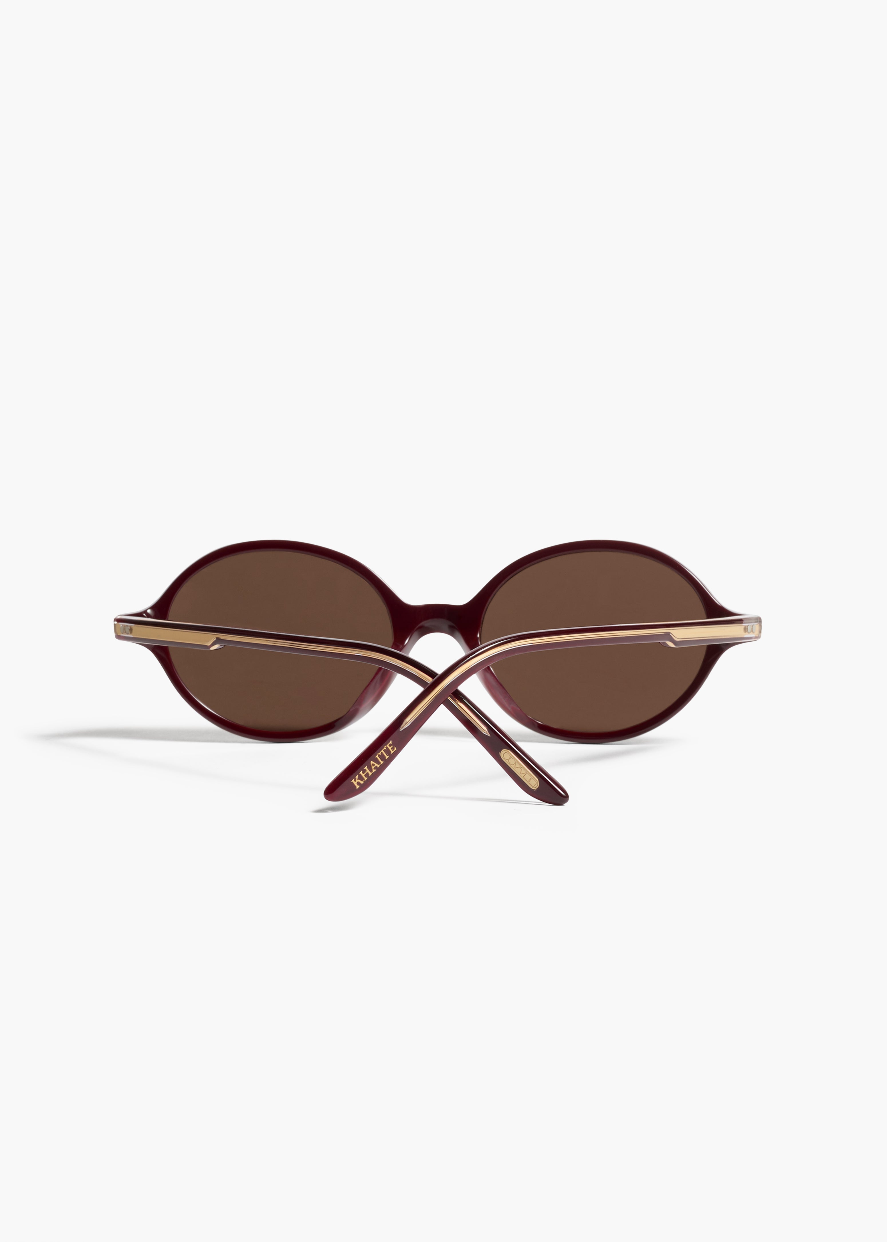 KHAITE x Oliver Peoples 2000C in Burgundy and Brown BACK VIEW