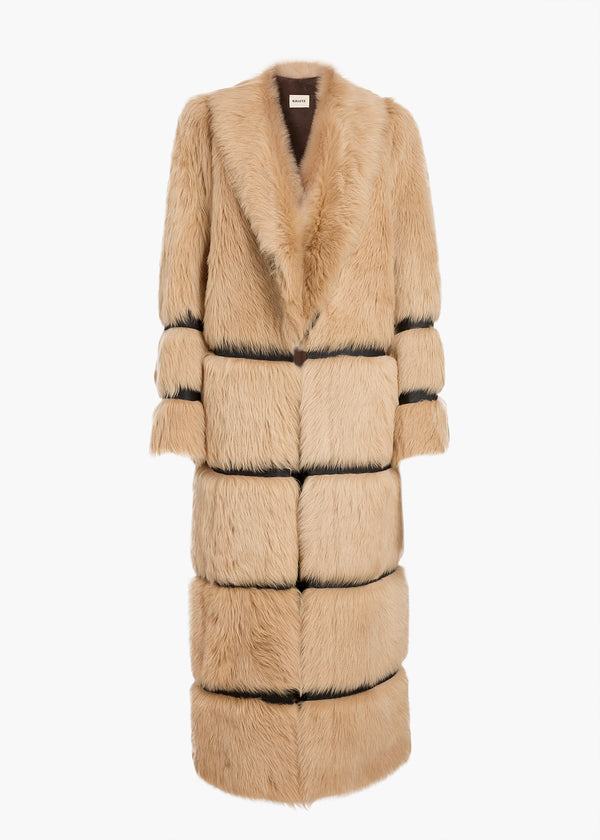 ADA SHEARLING COAT IN NATURAL FLAT VIEW