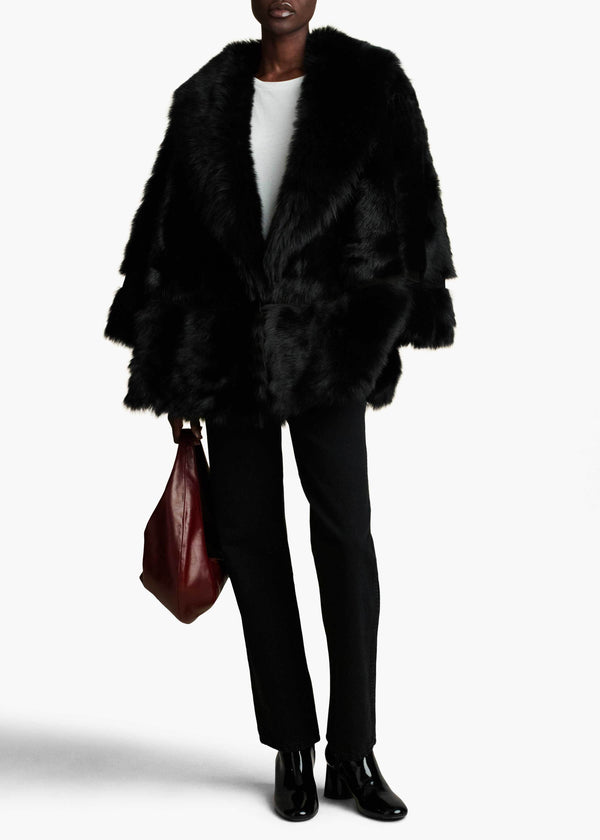 Adelaide Shearling Jacket in Black STYLED VIEW