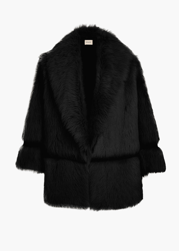 Adelaide Shearling Jacket in Black FLAT VIEW