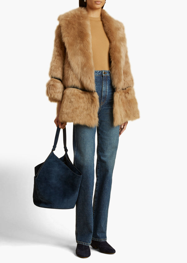 ADELAIDE SHEARLING JACKET IN NATURAL STYLED VIEW