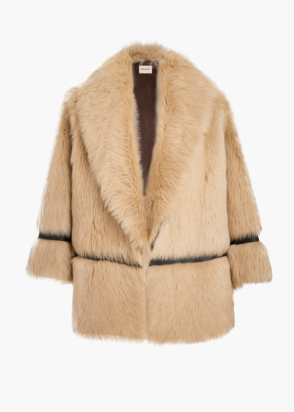 ADELAIDE SHEARLING JACKET IN NATURAL FLAT VIEW