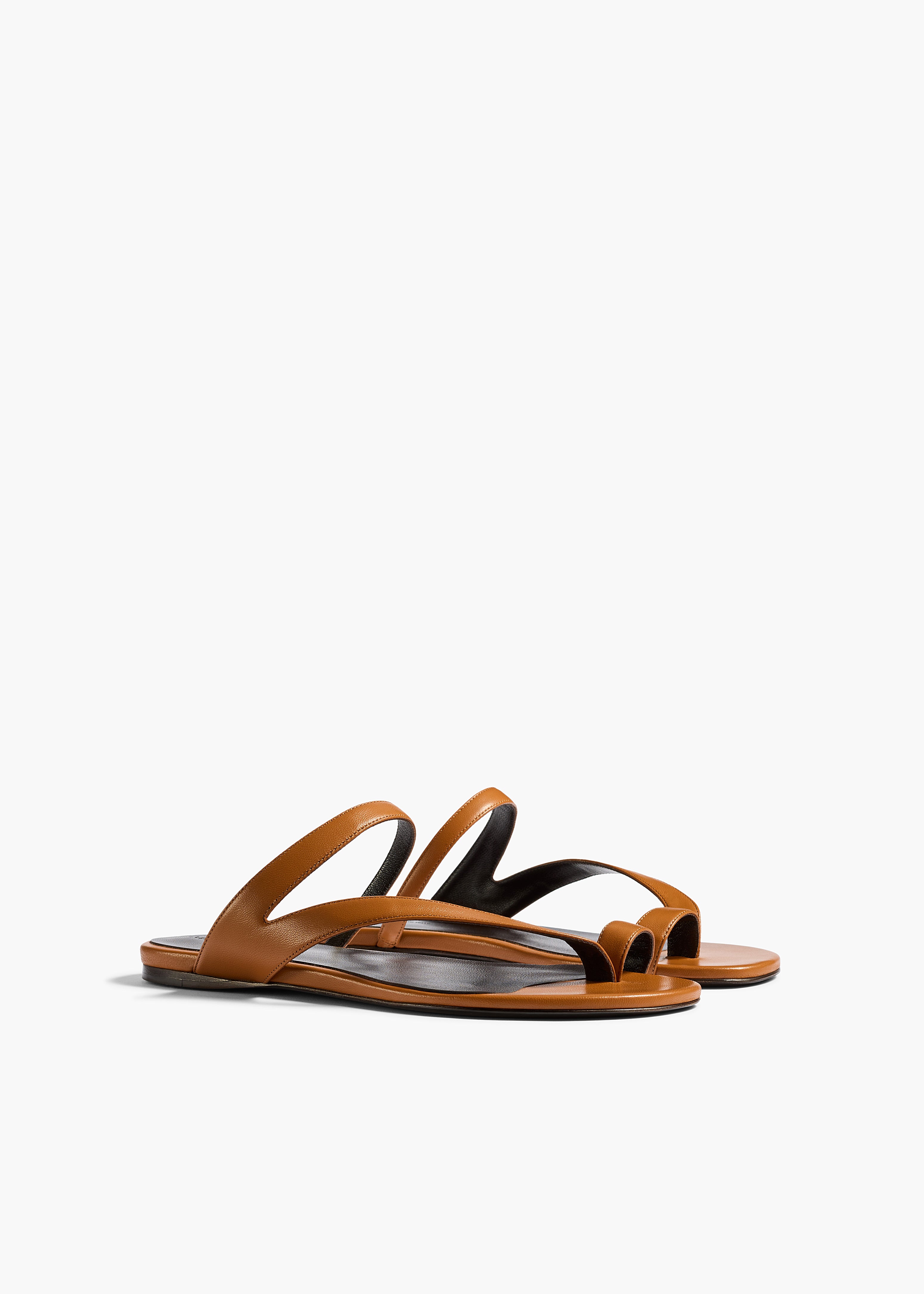 Aimee Flat Sandal in Cuoio Leather