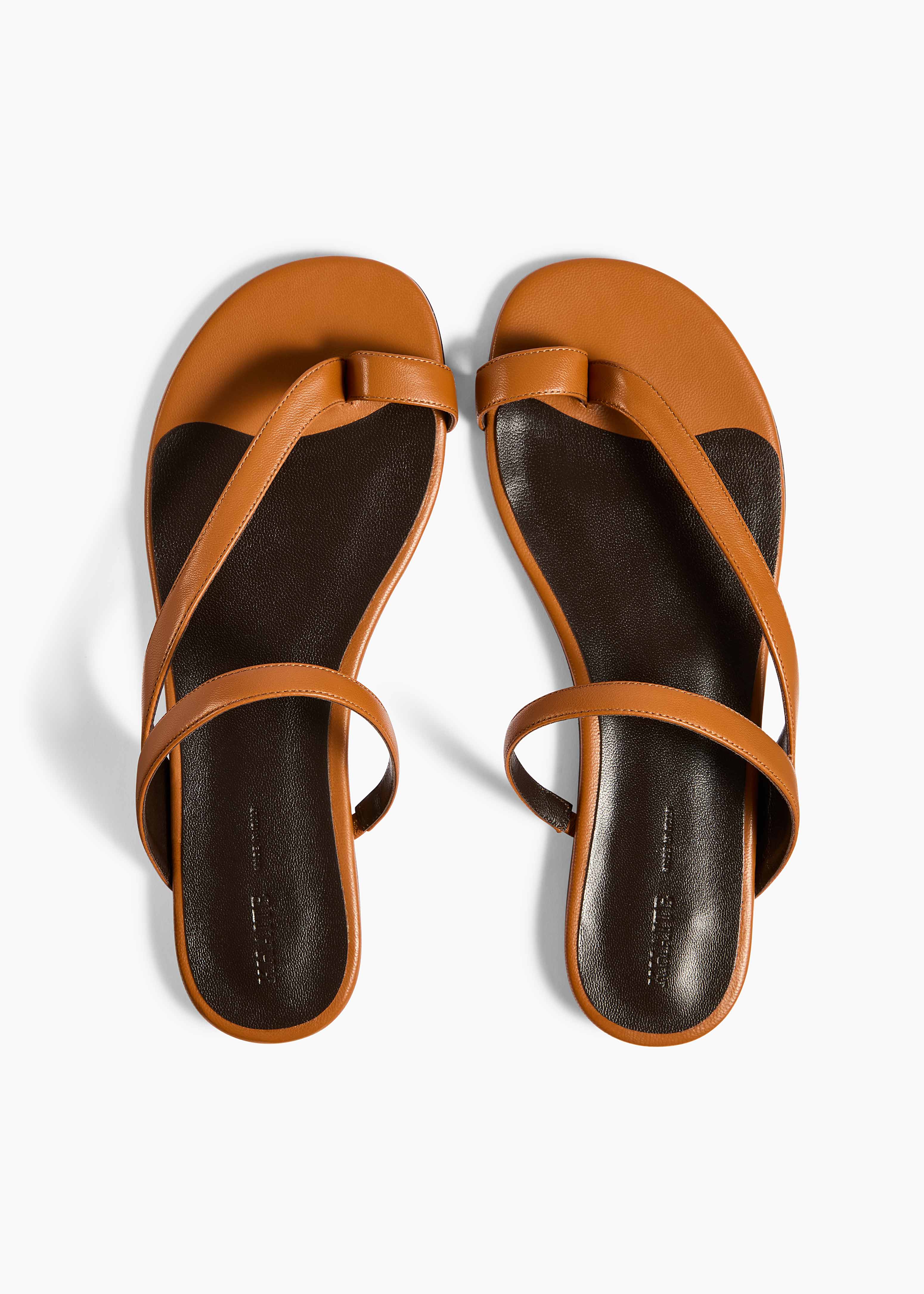 Aimee Flat Sandal in Cuoio Leather