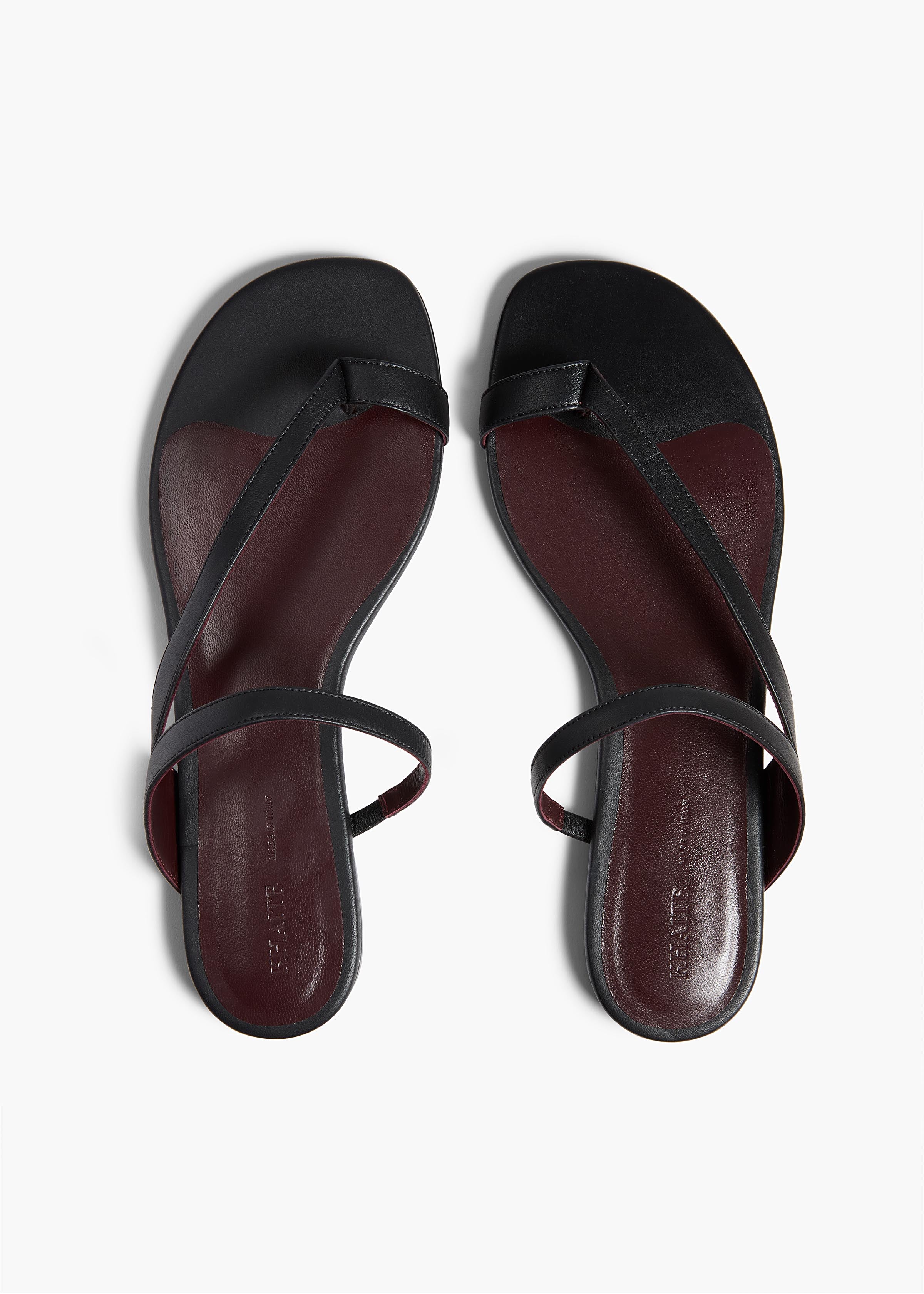 Aimee Flat Sandal in Black Leather
