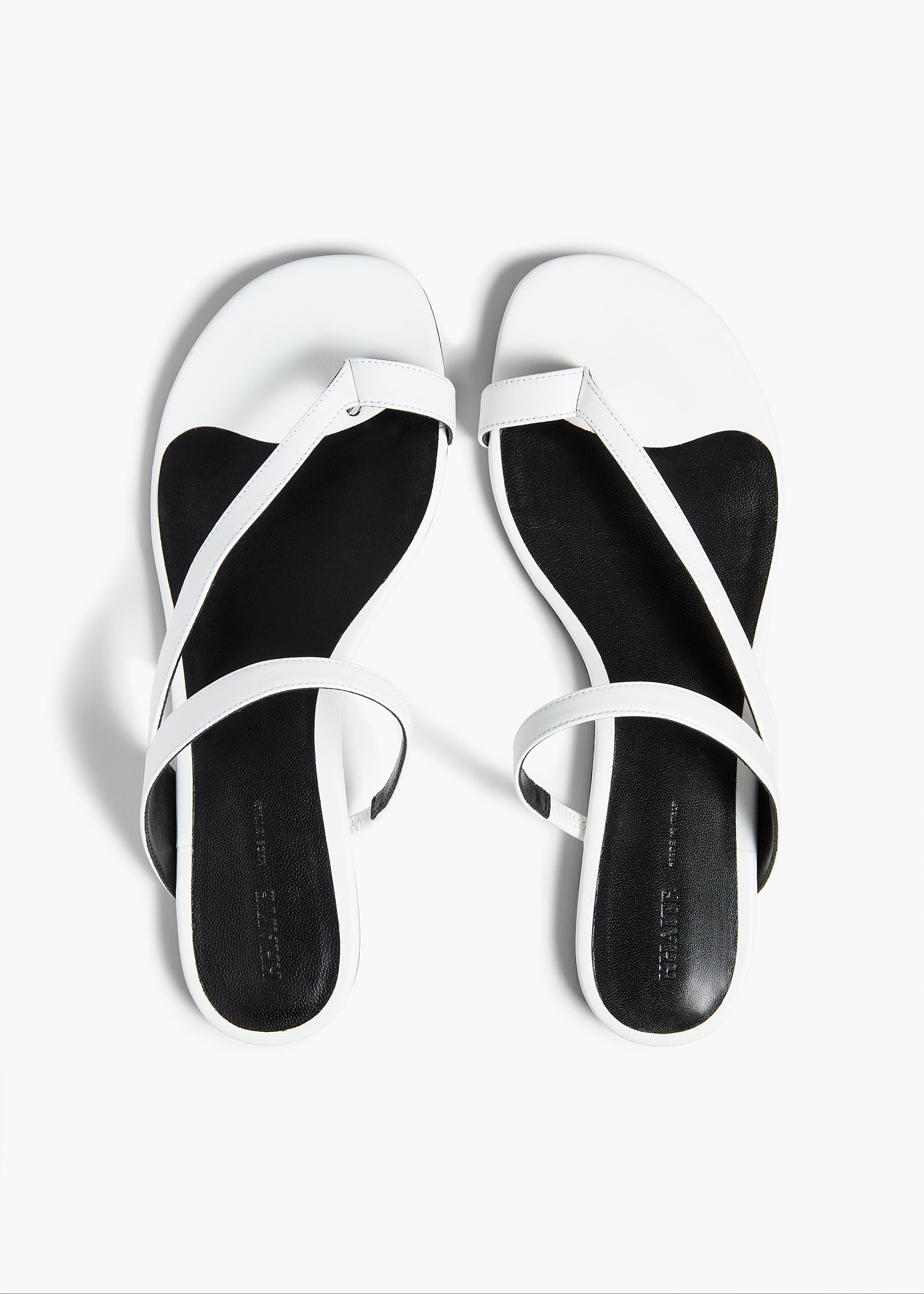 Aimee Flat Sandal in Optic White Leather