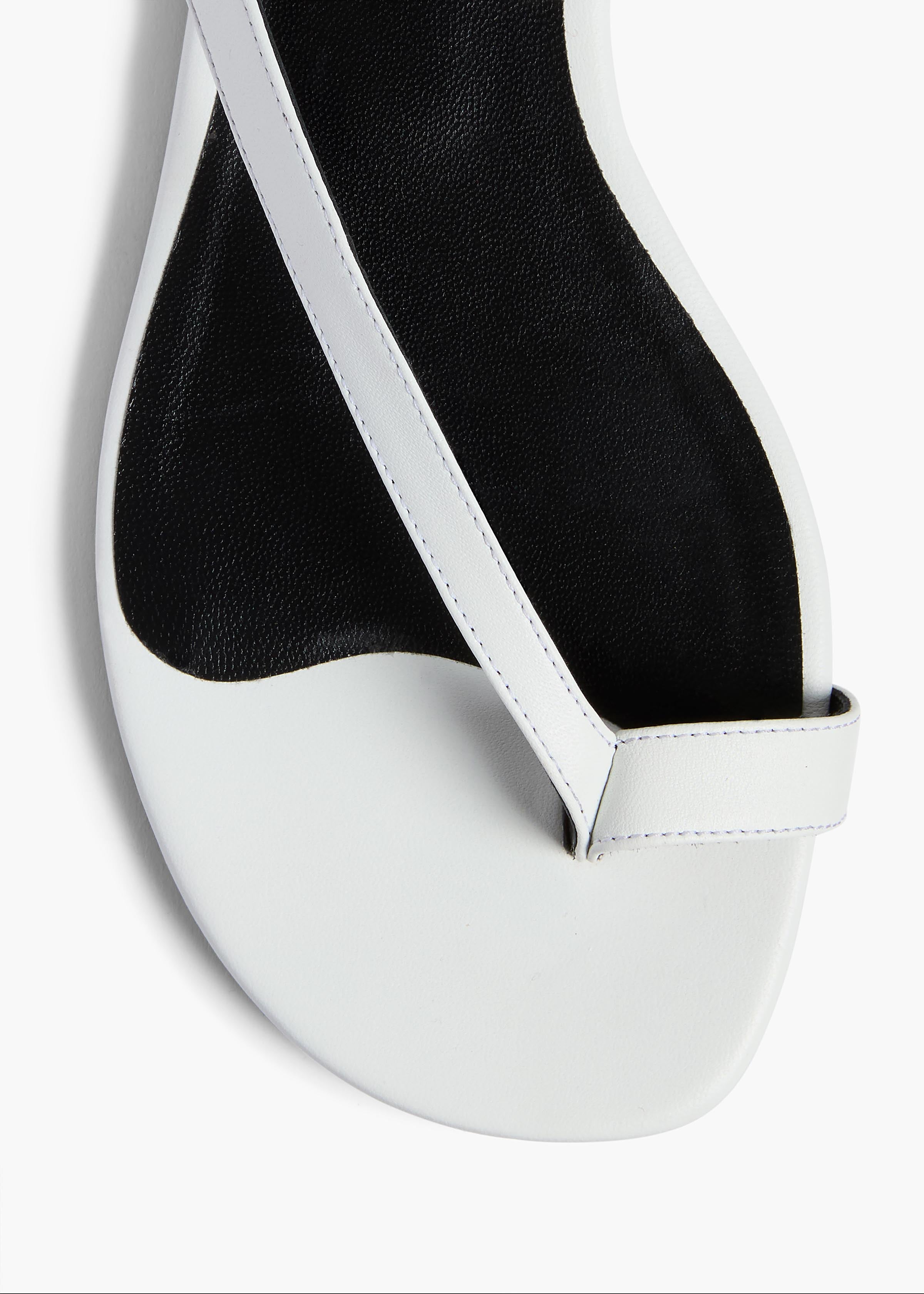 Aimee Flat Sandal in Optic White Leather