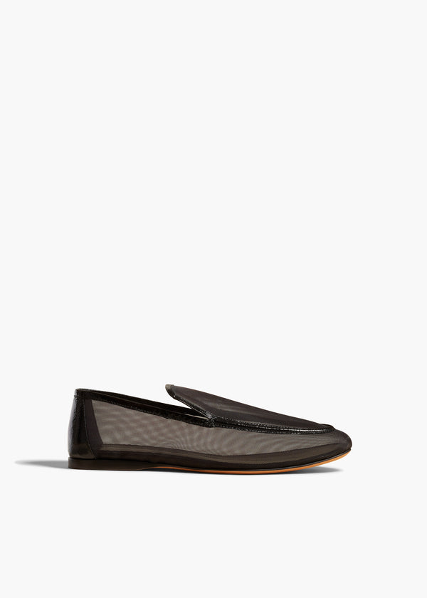 ALESSIA LOAFER IN BLACK MESH FRONT VIEW