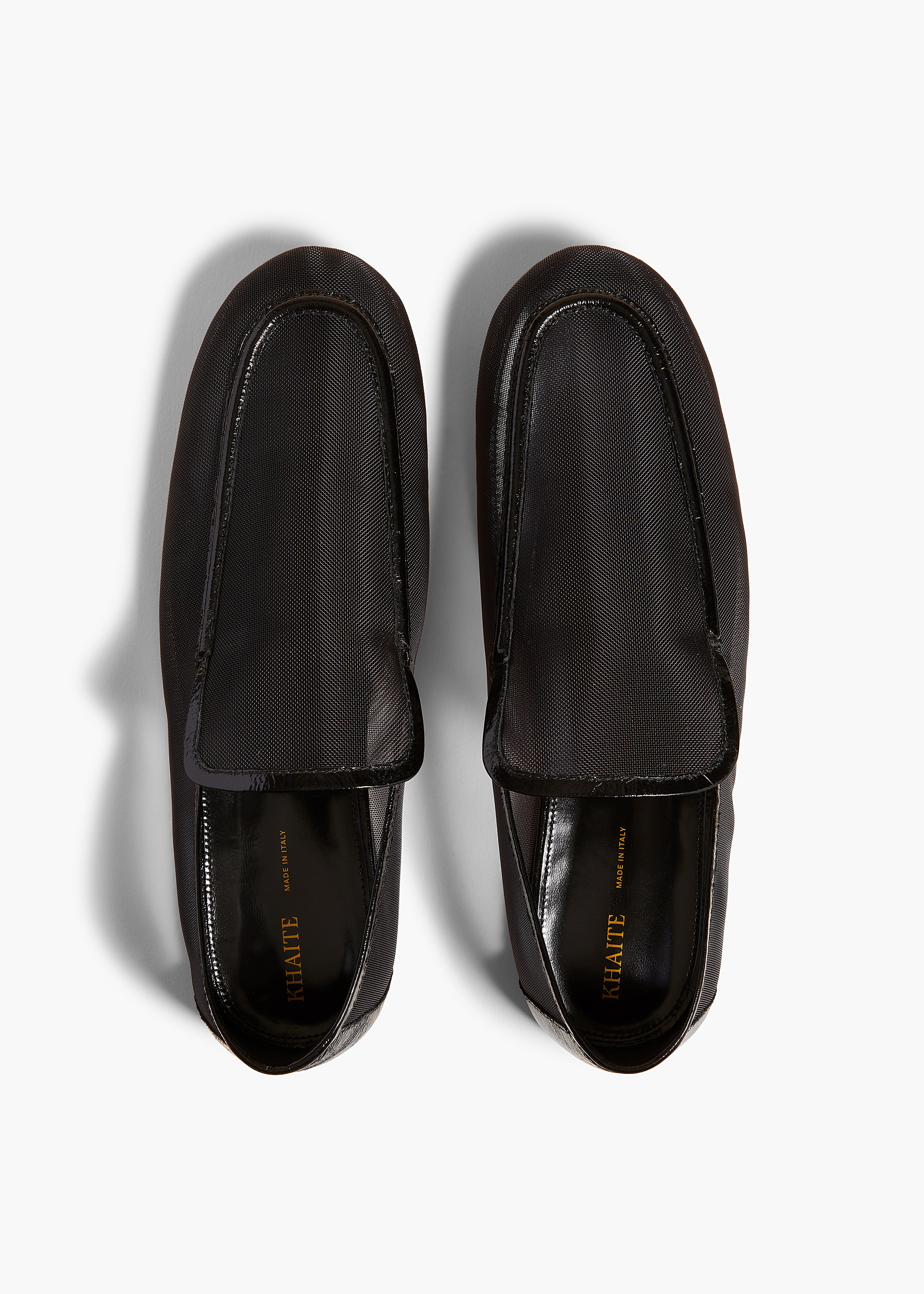 ALESSIA LOAFER IN BLACK MESH OVERHEAD VIEW