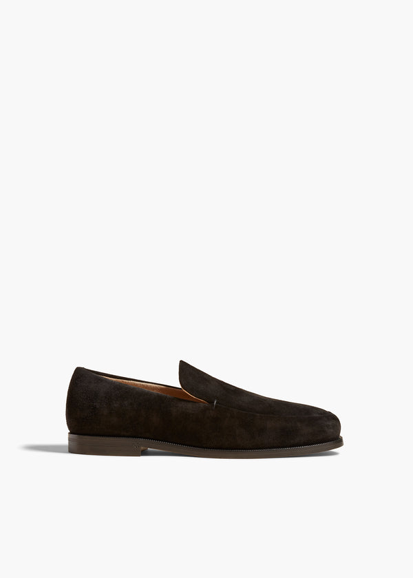 ALESSIO LOAFER IN BLACK SUEDE FRONT VIEW