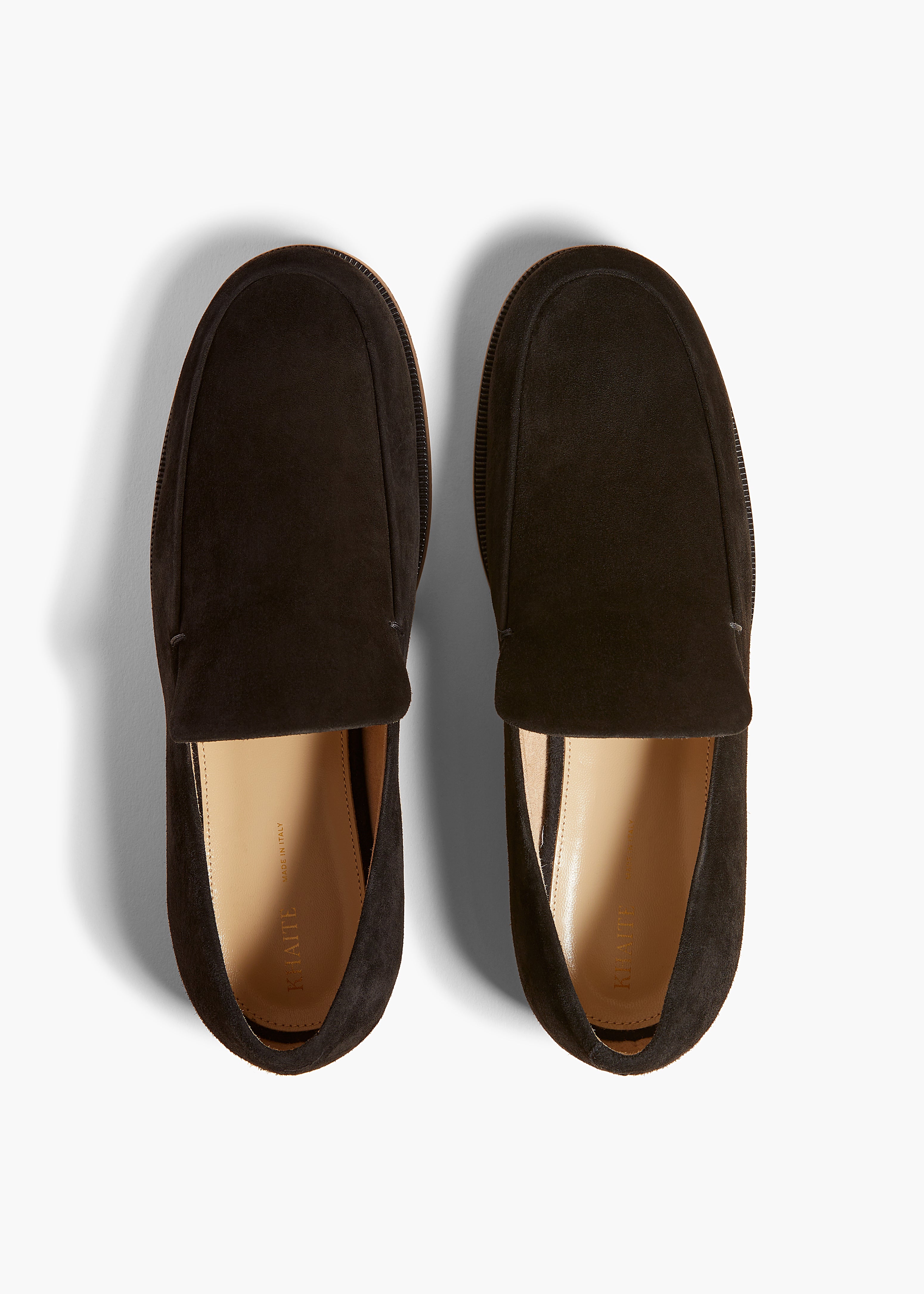 ALESSIO LOAFER IN BLACK SUEDE OVERHEAD VIEW