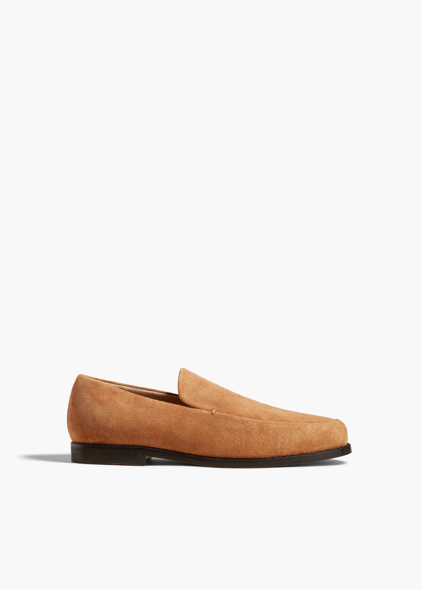 ALESSIO LOAFER IN CAMEL SUEDE FRONT VIEW