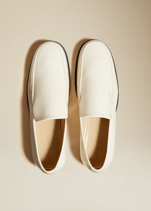 The Alessio Loafer in Off-White Leather– KHAITE
