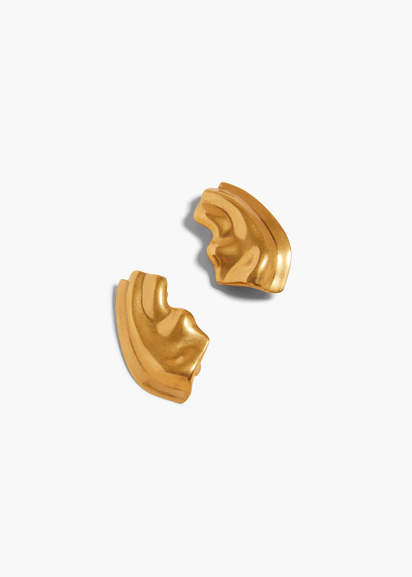 AMATO EARRING IN ANTIQUE GOLD FLAT VIEW