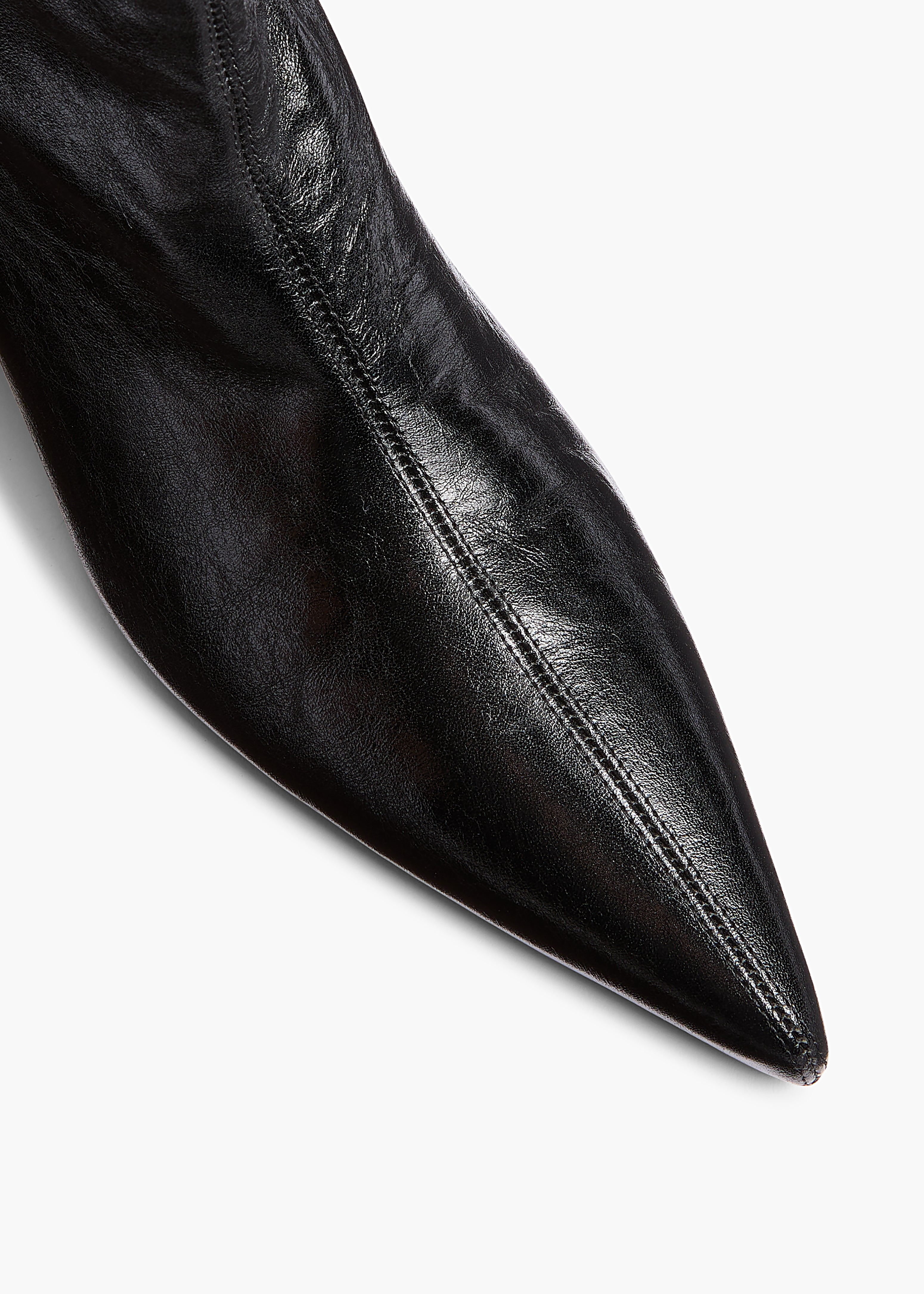 Andee Ankle Boot in Black Glazed Leather