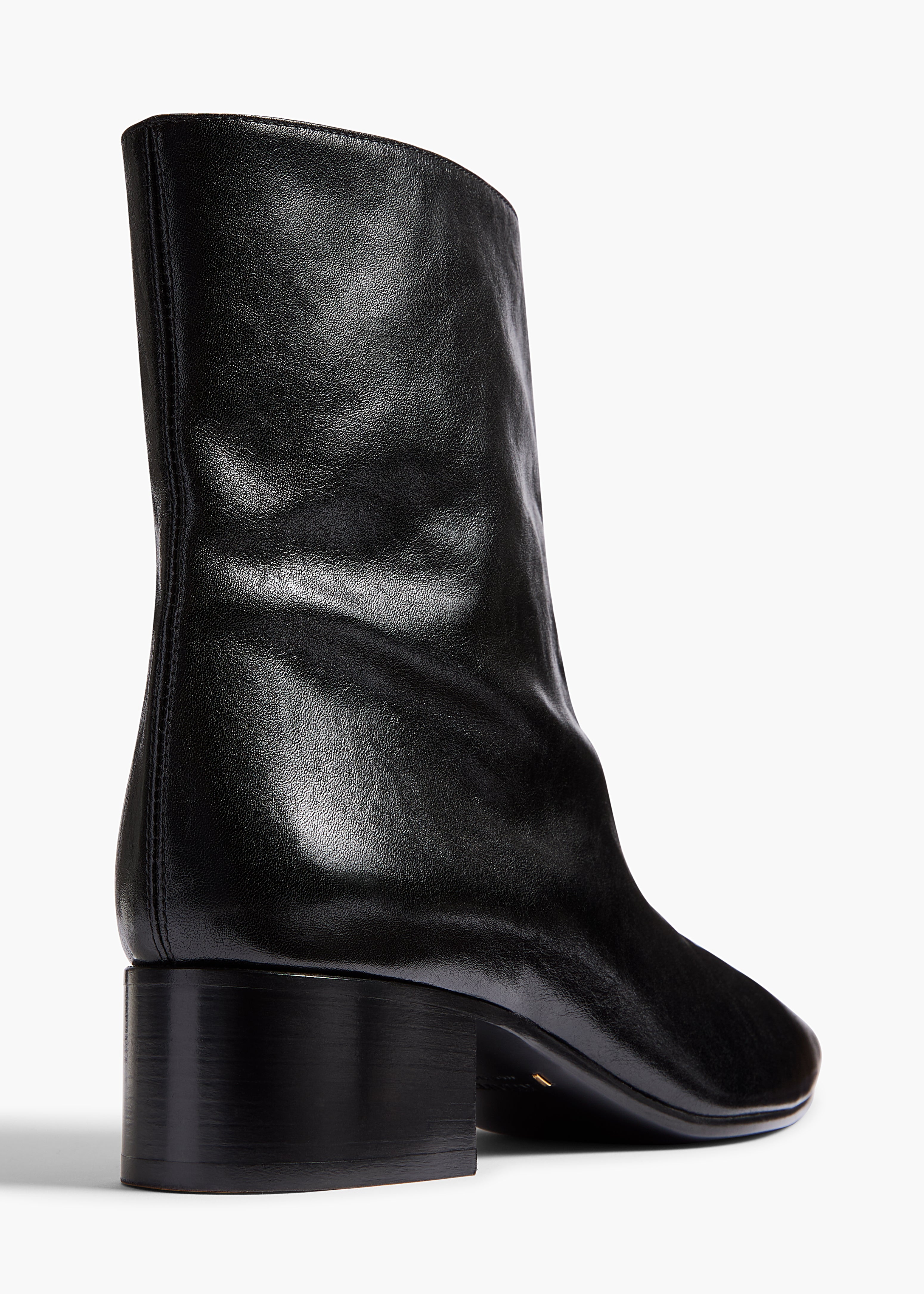 Andee Ankle Boot in Black Glazed Leather