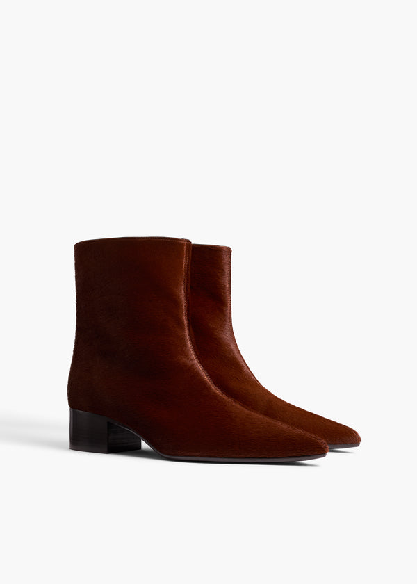 Andee Ankle Boot in Rust Haircalf ANGLED VIEW