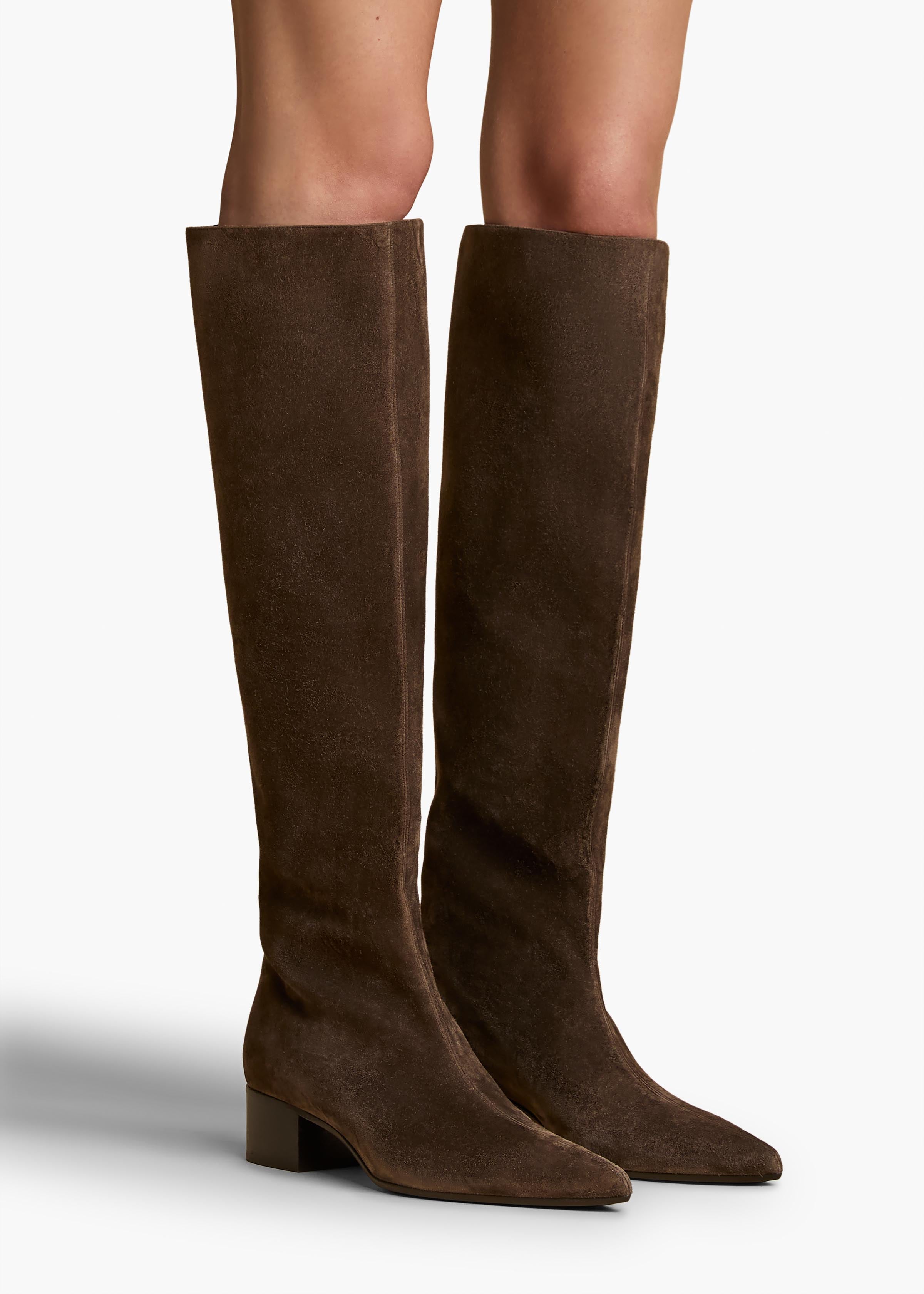 Andee Knee-High Boot in Ebano Suede
