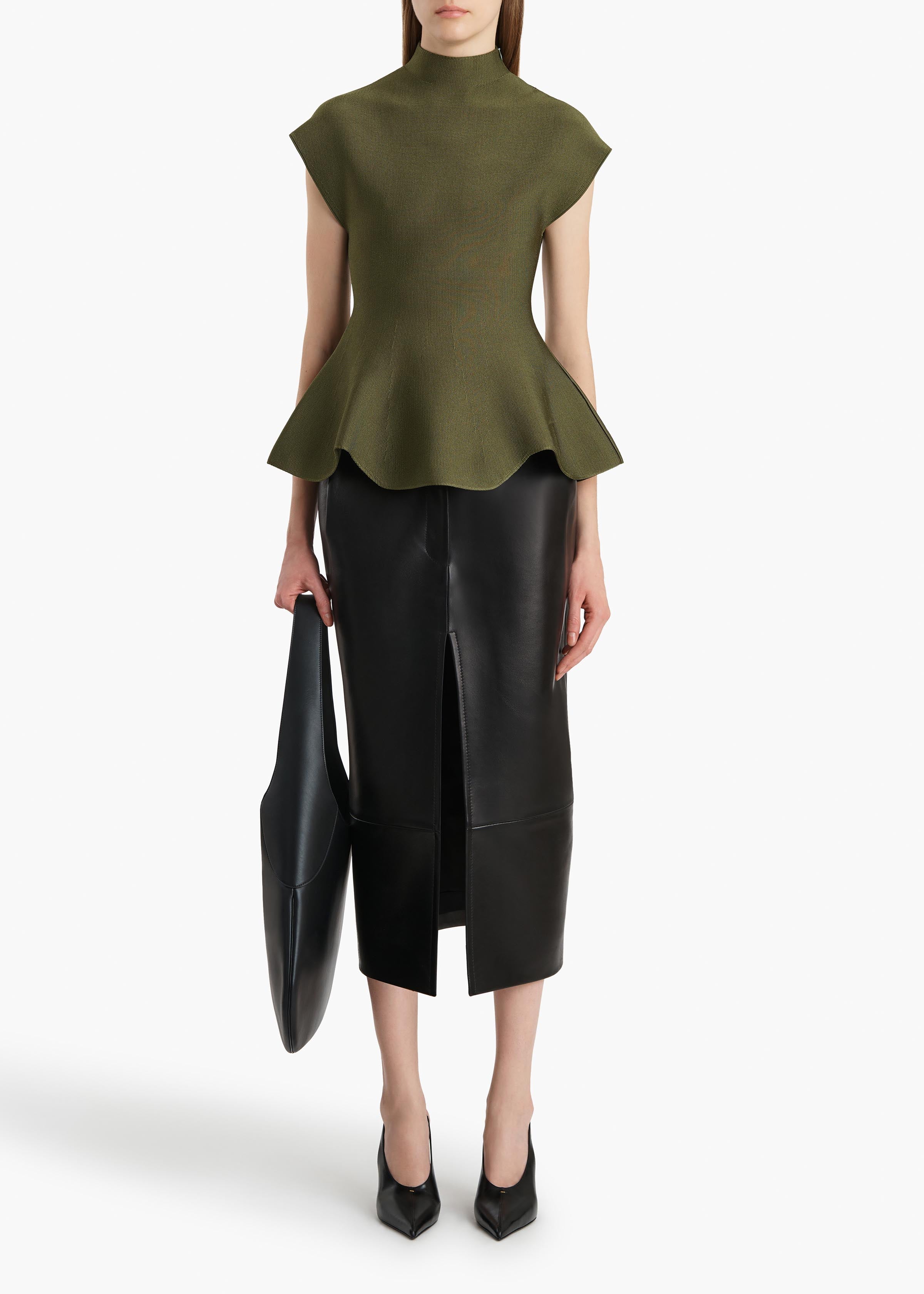 Anden Skirt in Black Leather
