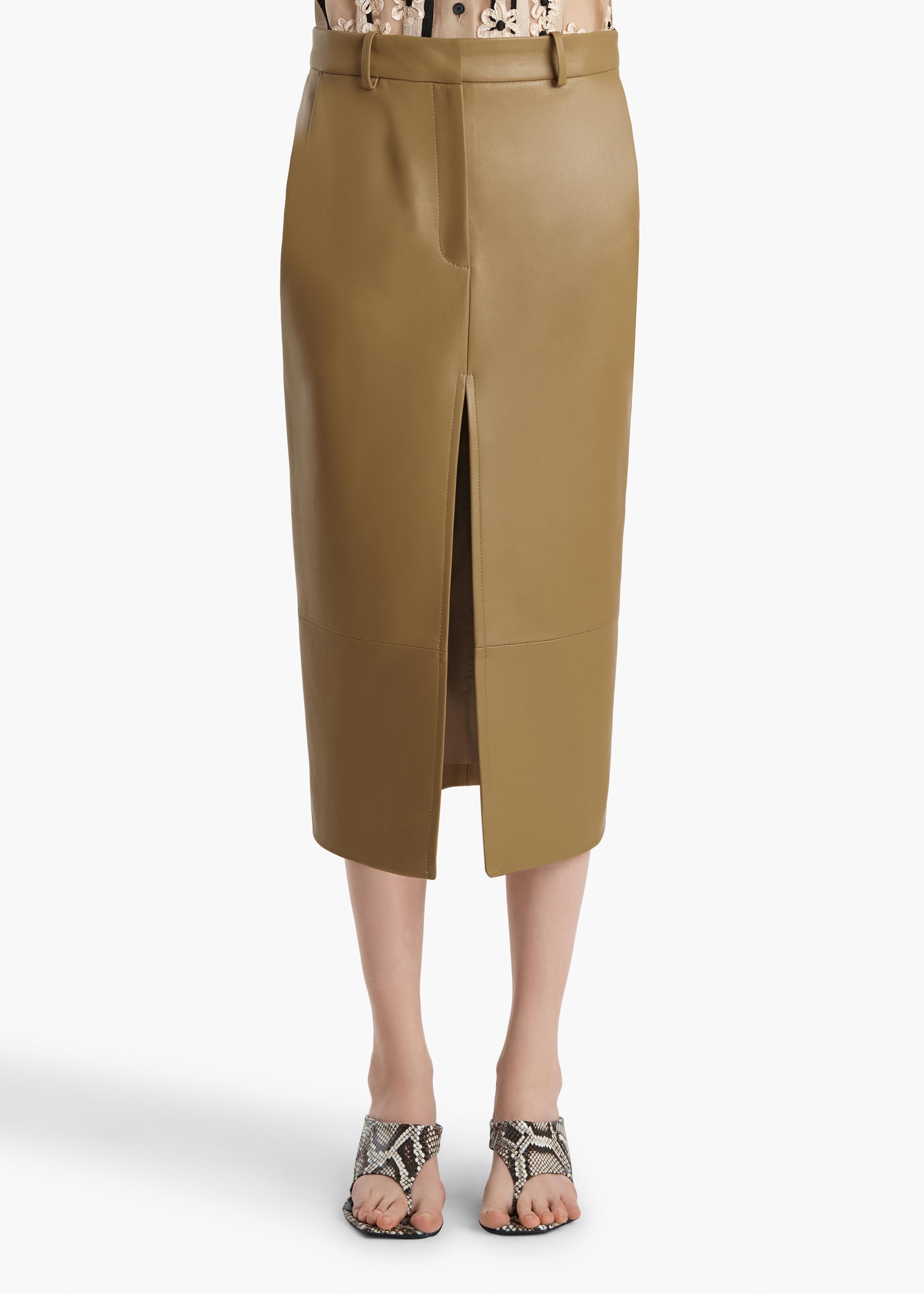 Anden Skirt in Golden Ochre Leather