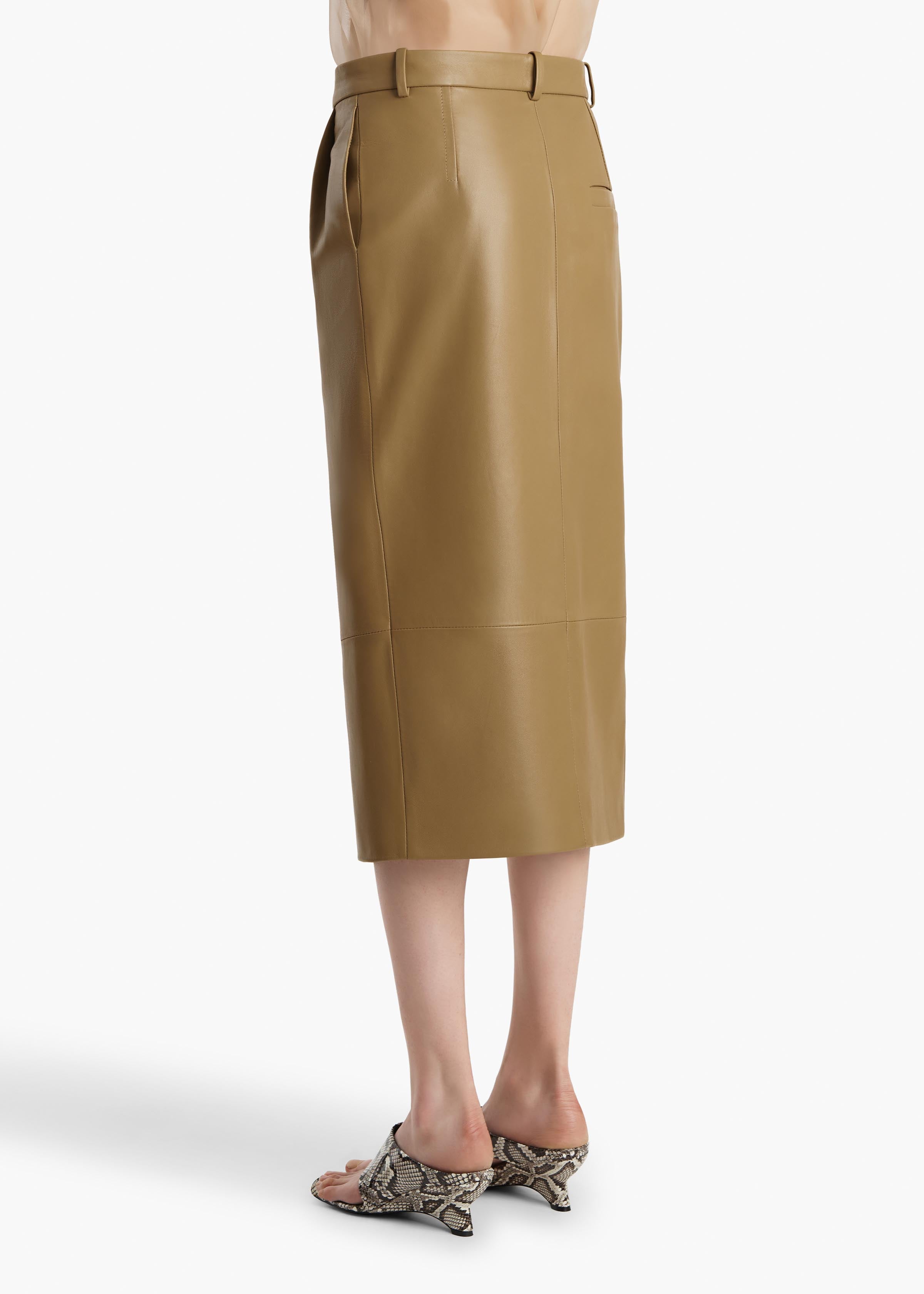 Anden Skirt in Golden Ochre Leather