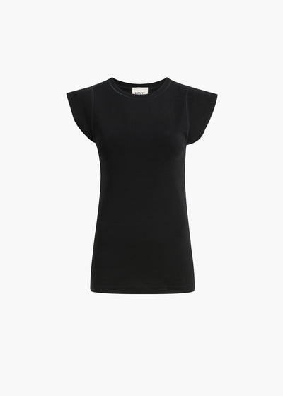 ANGEL TOP BLACK COTTON RIB 182751021 200 GHOST